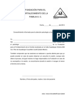 Consentimiento Informado para La Atención Psicología A Menores de Edad