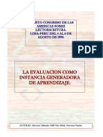 Ponencia La Evaluación Como Instancia Generadora de Aprendizaje