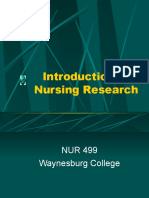 Introduction To Nursing Research: NUR 499 Waynesburg College