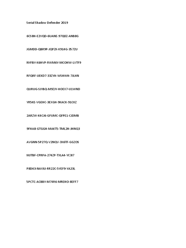 Serial Shadow Defender 2019 | PDF