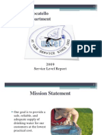 City of Pocatello City of Pocatello Water Department: 2009 2009 Service Level Report