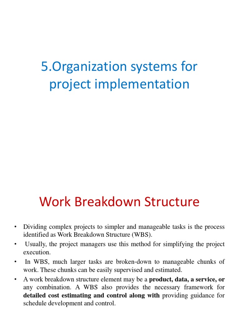 Work Breakdown Structure for Projects | PDF | Systems Science ...
