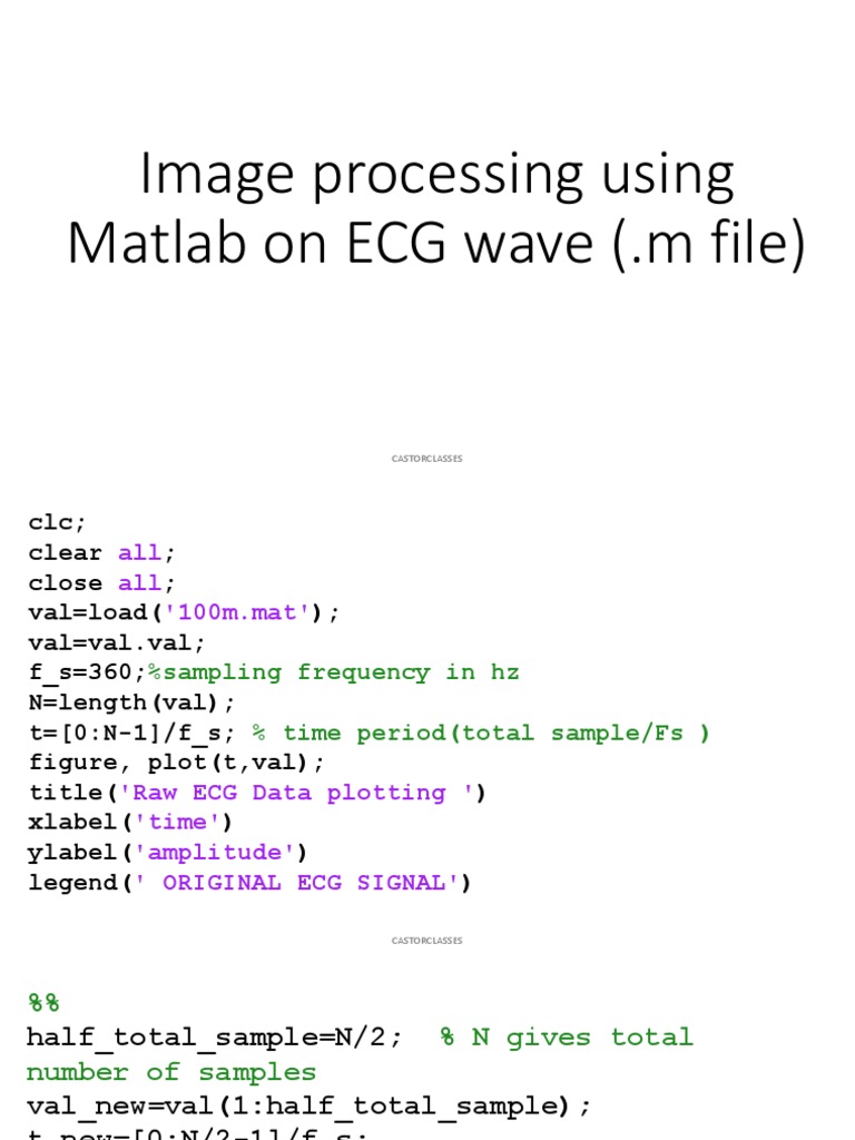 Image Processing of ECG Wave Using Matlab | PDF | Filter (Signal ...