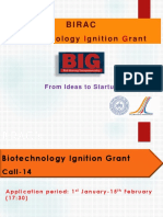 BIRAC's Biotechnology Ignition Grant Call-14