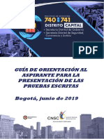 Guia de Orientacion Al Aspirante A Pruebas Escritas Convocatoria 740 y 741 Distrito Capital PDF