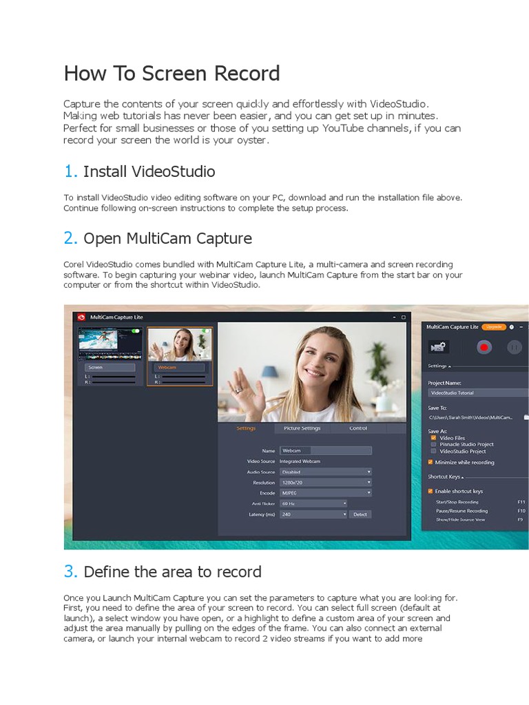 Screen Recording Guide with VideoStudio | PDF | Screenshot | Computer File