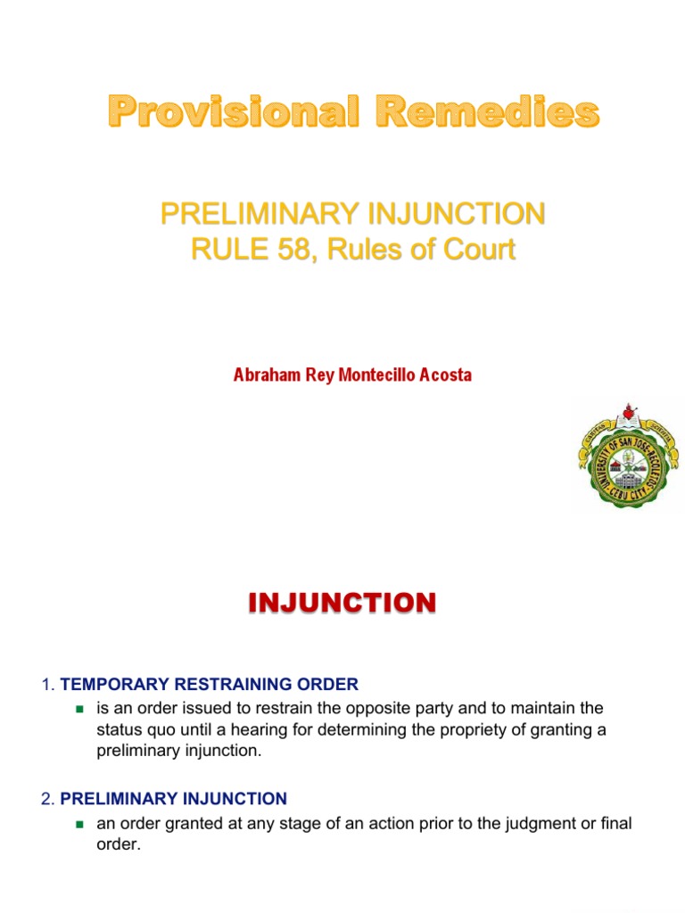 What Is Provisional Injunction? – GIHOU