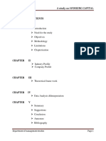 A Study On Working Capital: Department of Management Studies