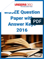 WBJEE Question Paper With Answer Key 2016 PDF