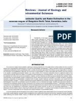 Interpretation of Groundwater Quality and Radon Estimation in The Selected Region of Bangalore North Taluk Karnataka India