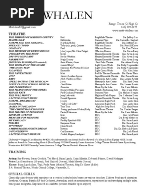 Acting Resume