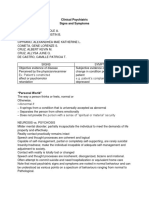 Clinical Psychiatric Signs and Symptoms Group 1 (Section L)