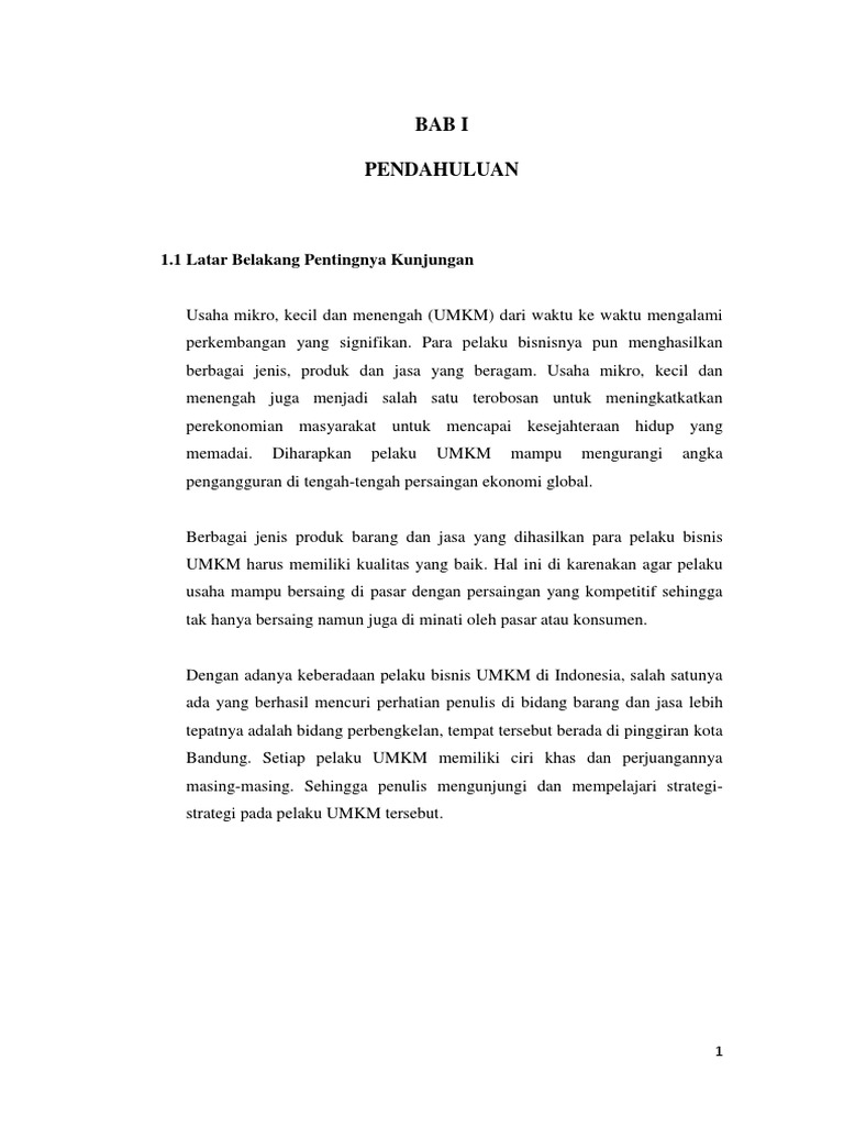 Laporan Kunjungan Umkm