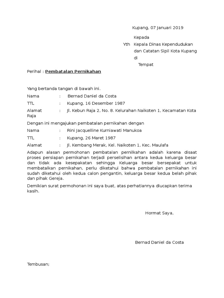 Surat Permohonan Pembatalan  PDF