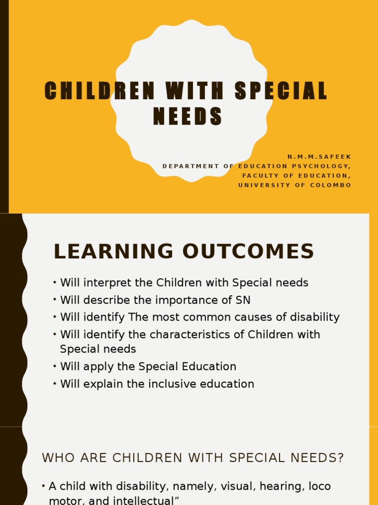 Understanding Children with Special Needs | PDF | Special Education ...