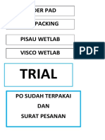 Under Pad Klip Packing Pisau Wetlab Visco Wetlab: Trial