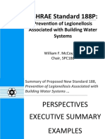 ASHRAE Standard 188P:: Preven2on of Legionellosis Associated With Building Water Systems