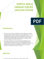Kertas Kerja Penawaran Subjek Kadazan Dusun