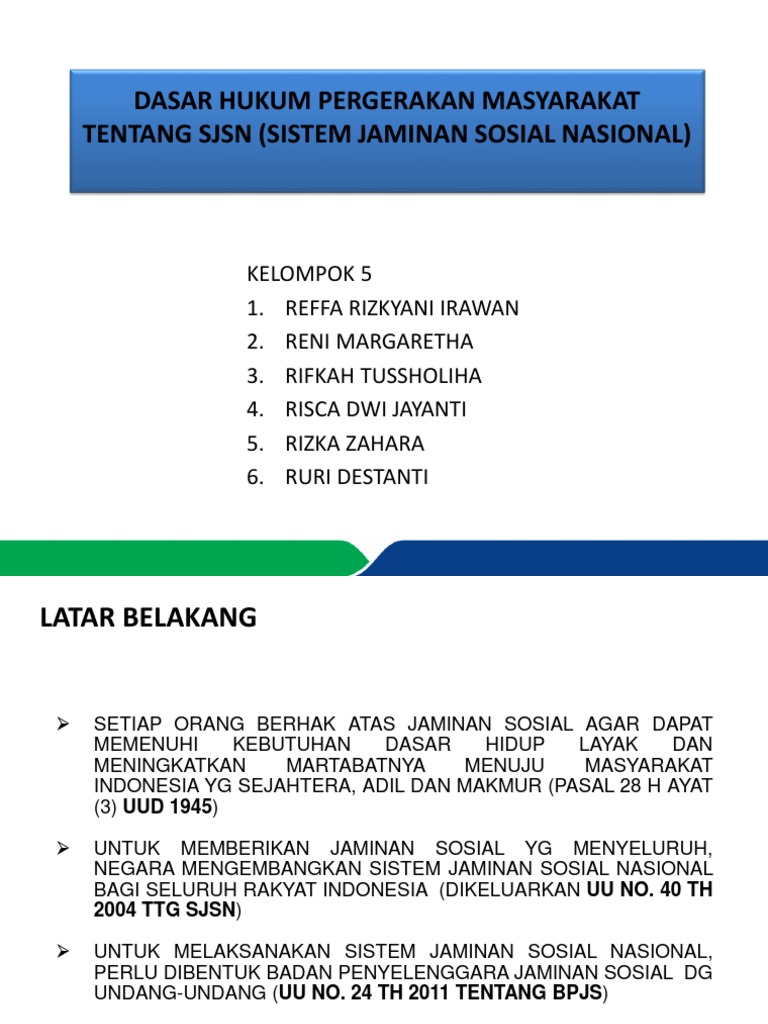 Dasar Hukum SJSN dan BPJS Indonesia | PDF