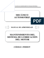 Mantenimiento de Sistema de Lubricación Del Motor