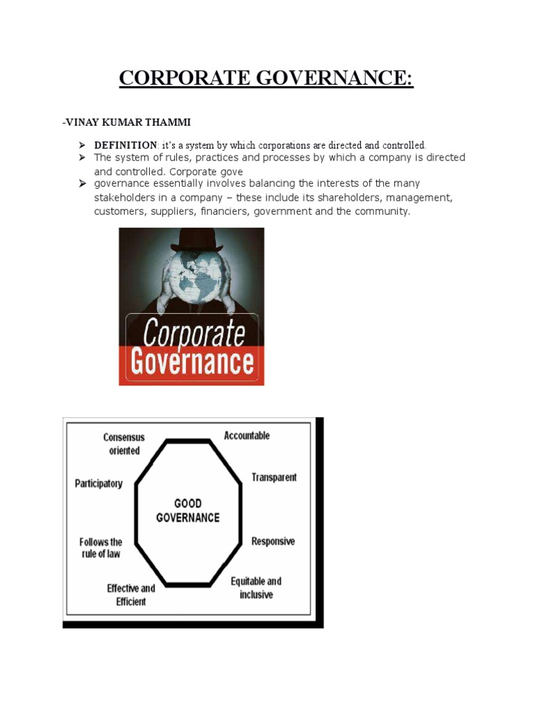 Corporate Governance in India: Overview | PDF | Corporate Governance ...