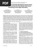 Application of Knowledge Management System Using Influence of Inukshuk and Kano Model Case Study: Palembang Private Higher Education