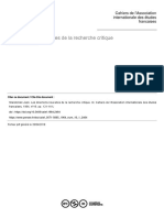 Les Directions Nouvelles de La Recherche Critique PDF