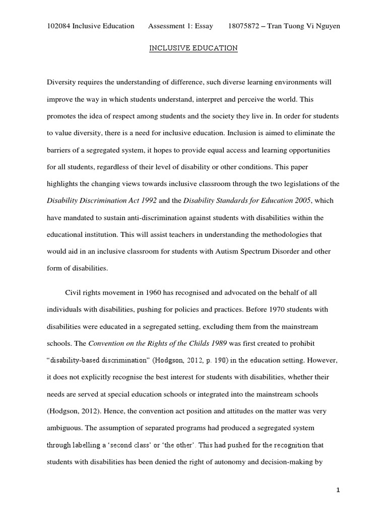 Inclusive Education and Disability Rights | PDF | Inclusion (Education ...