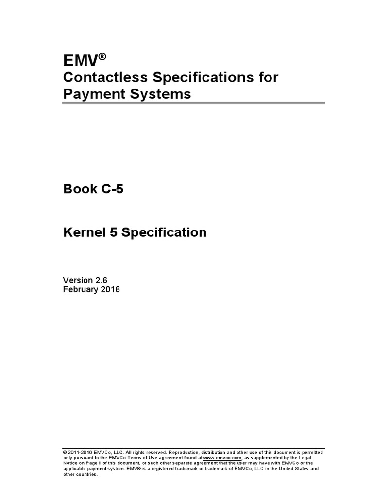 C-5 Kernel 5 v2.6 20160512102630338 | PDF | Emv | Financial Technology