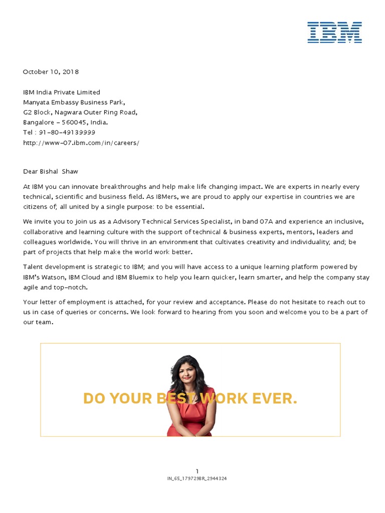 OfferLetter IBM | PDF | Employee Benefits | Employment