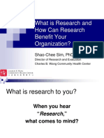 How Research Benefits Nonprofits Shao Chee Sim