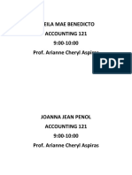 Accounting Class Schedule for Sheila and Joanna