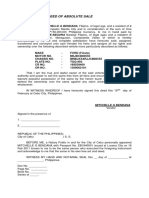 Deed of Absolute Sale: JOURHANY V MARABE-SEGURA Likewise Filipino, of Legal Ages and A Resident of