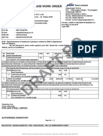 Job Work Order: For JSW Steel Limited