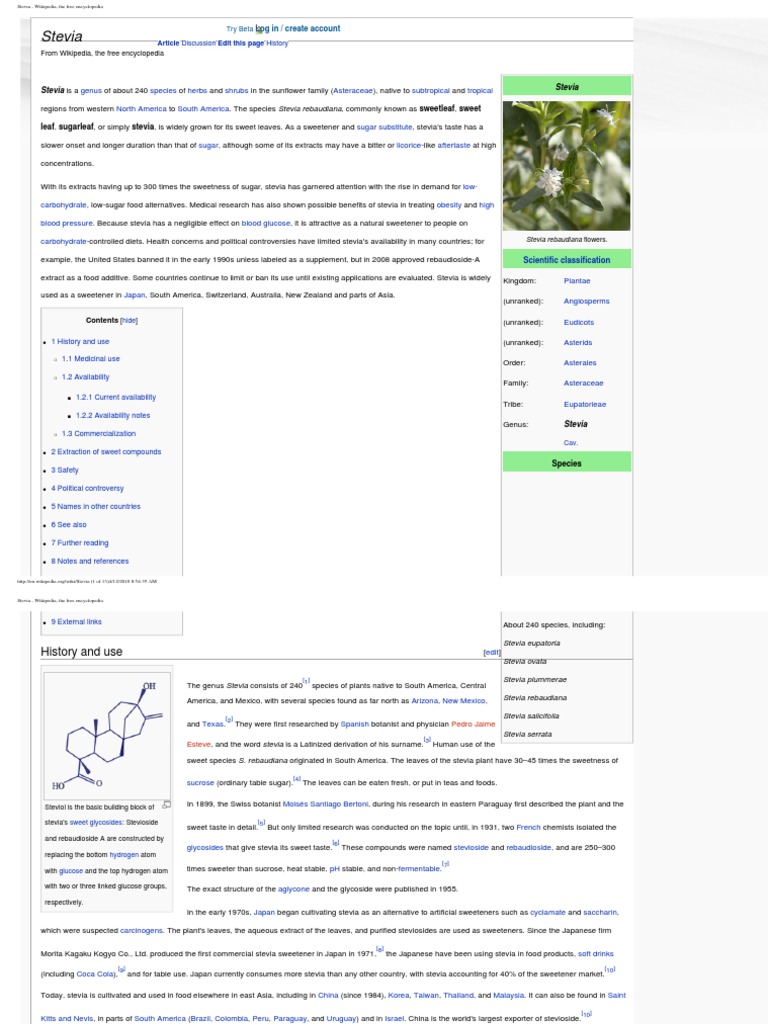 Stevia Wikipedia, The Free Encyclopedia PDF Sugar Substitute Food And Drink