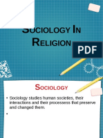 SOCIOLOGY IN RELIGION: MARX, DURKHEIM AND WEBER