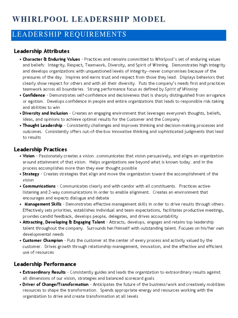 Leadership Model | PDF | Goal | Leadership