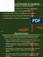 Stoichiometry of Formulas & Equations