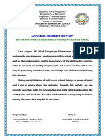 Accomplishment Report: On Nationwide Simultaneous Earthquake Drill