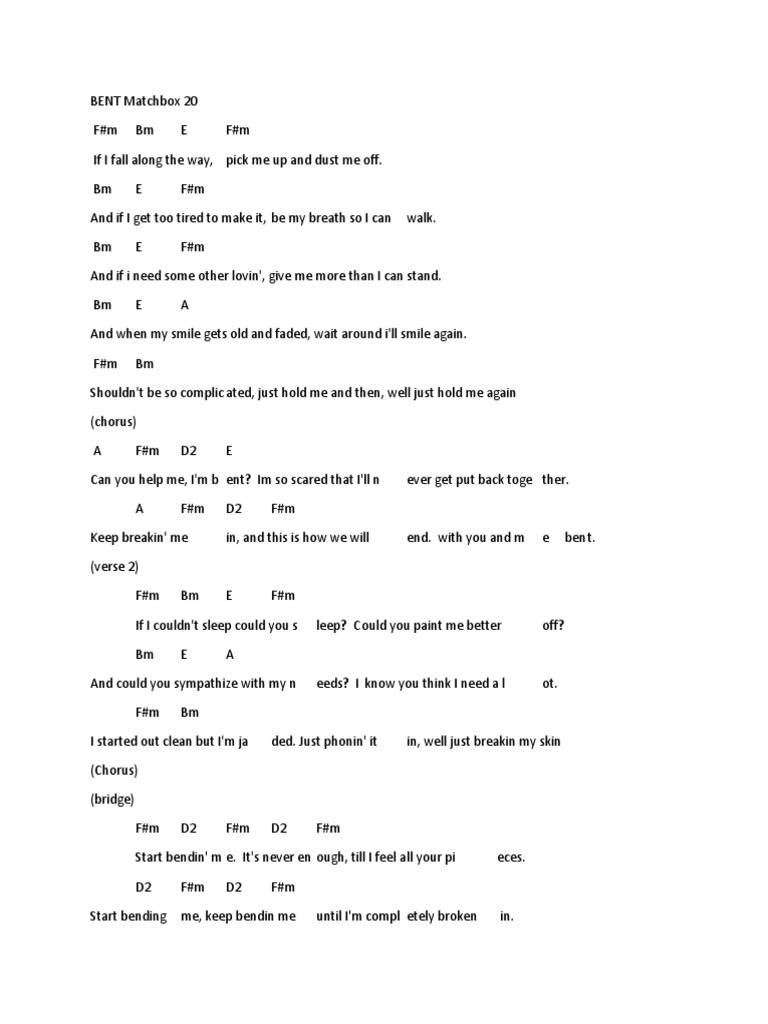 BENT Matchbox 20 PDF