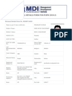 Personal Details Form For PGPM 2019-21