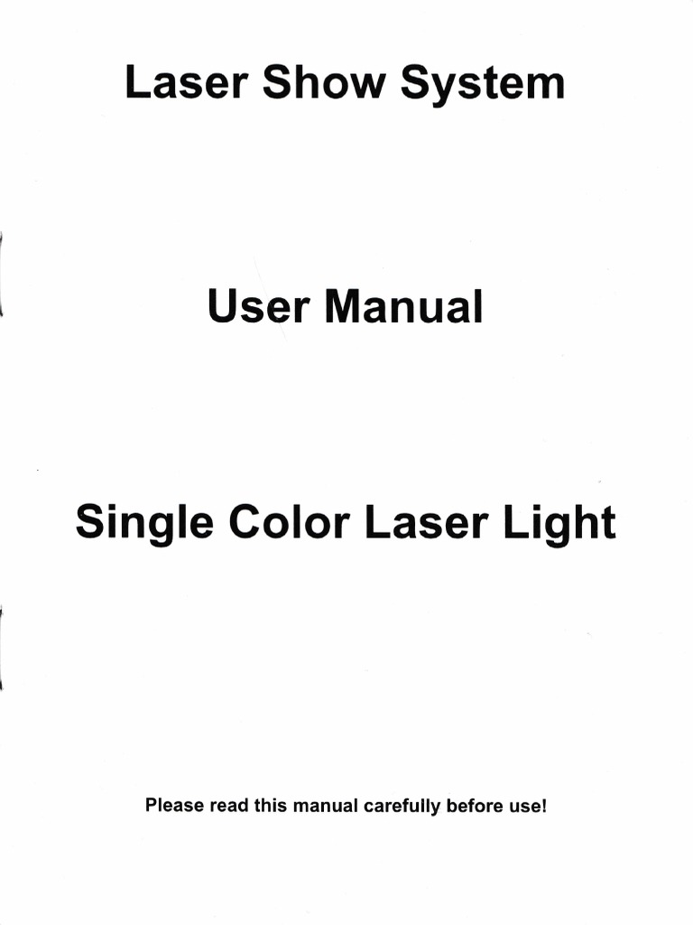 User Manual - Laser Show System - Single Color Laser Light - Generic ...