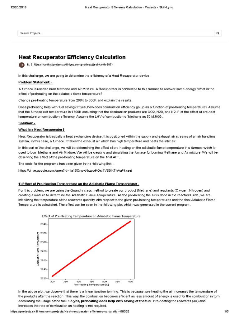 Heat Recuperator Efficiency Guide | PDF | Combustion | Temperature