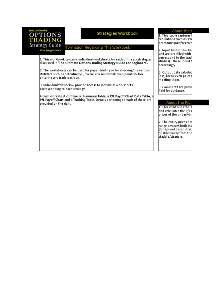 Options Trading Strategies Workbook | PDF | Put Option | Option (Finance)