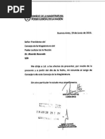 La carta de renuncia de Miguel Ángel Pichetto al Consejo de la Magistratura