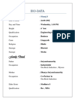 Manoj Bio Data