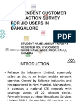 Independent Customer Satisfaction Survey For Jio Users in Bangalore