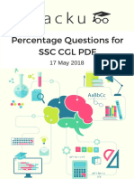 Percentage Questions For SSC CGL PDF