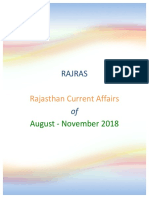 Rajasthan Current Affairs August - November 2018