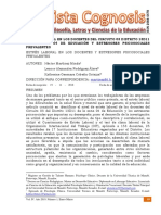 Estrés Laboral en Los Docentes Del Circuito 03 Distrito 13D11 de La Zona 04 de Educación y Estresores Psicosociales Prevalentes